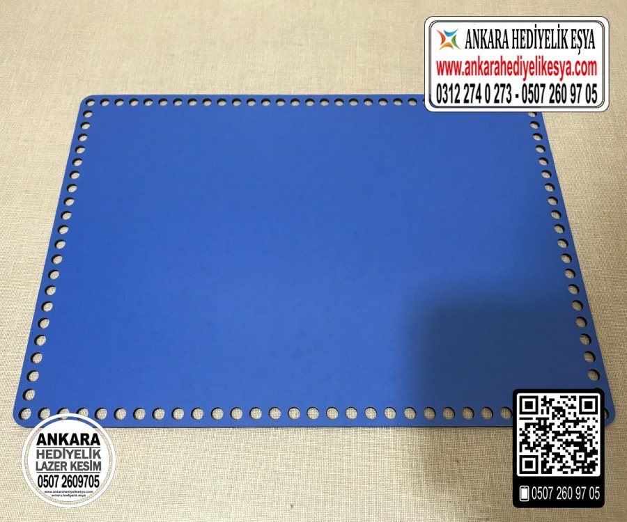 Mavi Dikdörtgen 15x25 cm Tepsi ve Sepet Tabanı