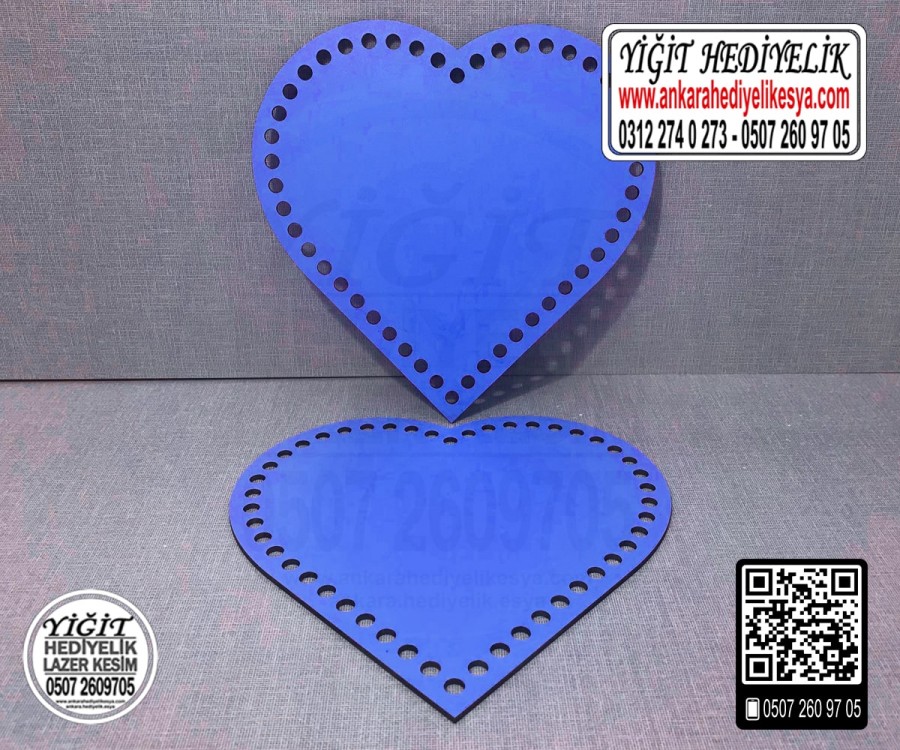 Mavi Kalp 30 cm Tabanlık