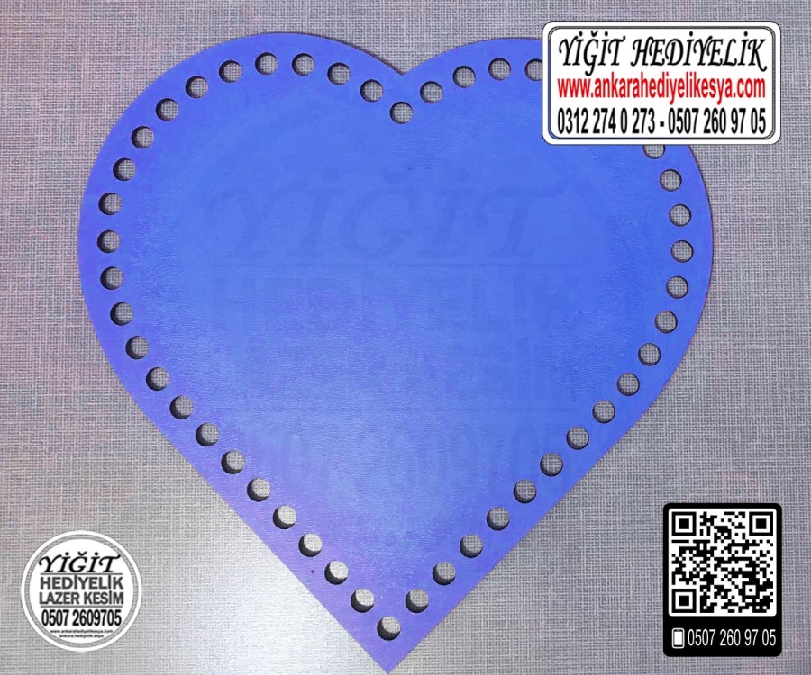 Mavi Kalp 30 cm Tabanlık