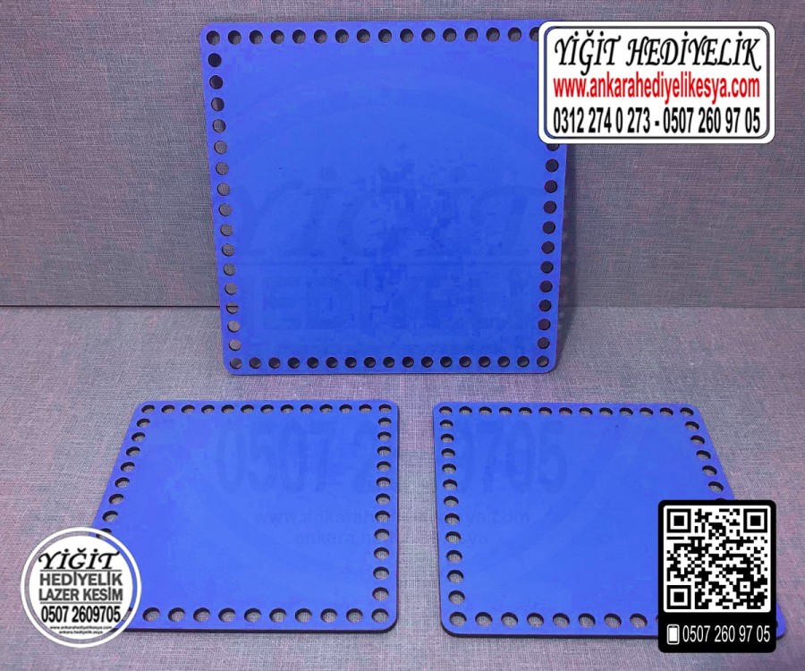 Mavi Kare 30 cm Tepsi ve Sepet Tabanı