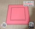 Pembe Kare 30x30 cm Tabanlık / Penye Ribbon İp Pembe Sepet Tabanı