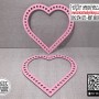 Pembe Kalp 20x20 cm Tabanlık / Penye Ribbon İp Pembe Sepet Tabanı - boş