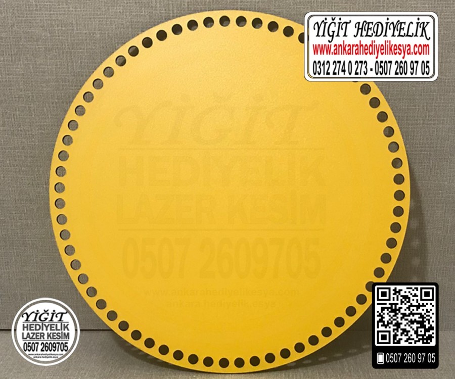 Sarı Daire 30 cm Tabanlık