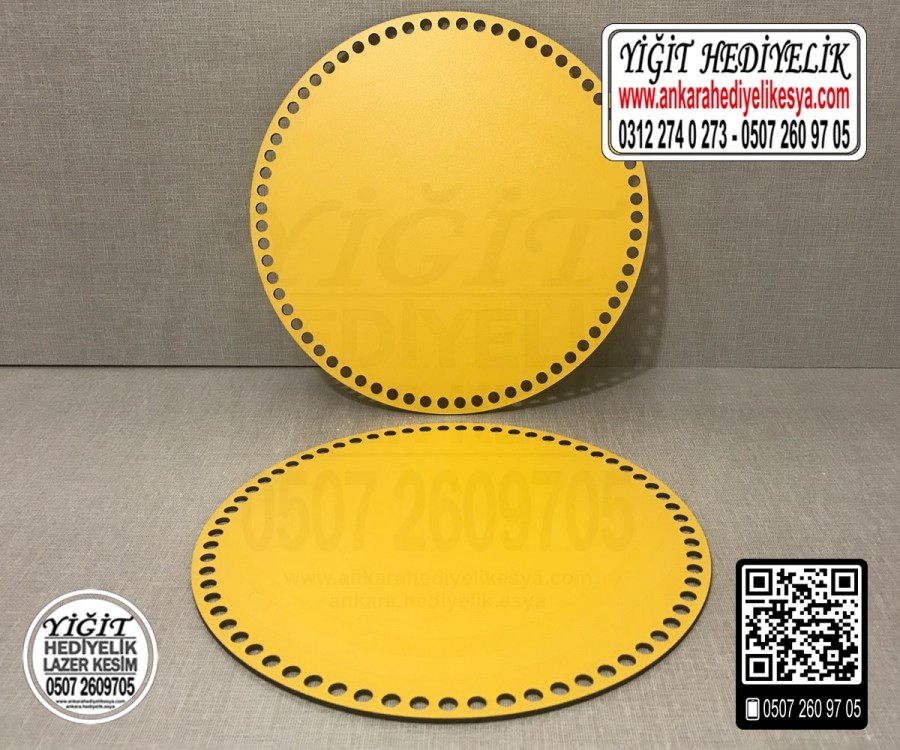 Sarı Daire 30 cm Tabanlık