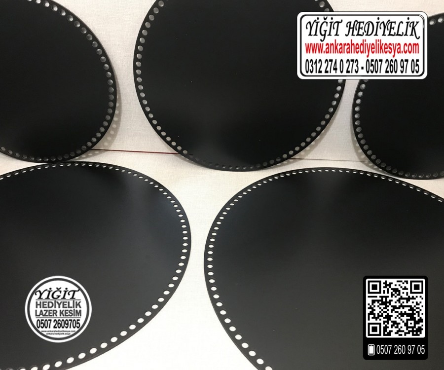 Siyah Daire 30x30 cm Tabanlık