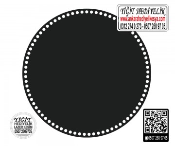 Siyah Daire 20x20 cm Tabanlık 