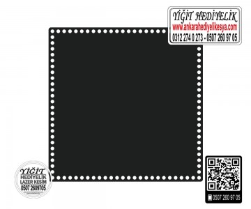 Siyah Kare 20x20 cm Tabanlık